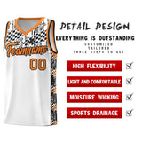 Custom White Mosaic Stars Pattern Sports Uniform Basketball Jersey