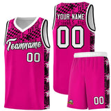Custom Pink Mosaic Stars Pattern Sports Uniform Basketball Jersey