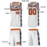 Custom White Mosaic Stars Pattern Sports Uniform Basketball Jersey