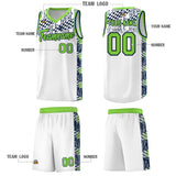 Custom White Mosaic Stars Pattern Sports Uniform Basketball Jersey