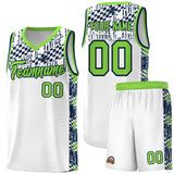 Custom White Mosaic Stars Pattern Sports Uniform Basketball Jersey