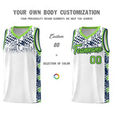 Custom White Mosaic Stars Pattern Sports Uniform Basketball Jersey