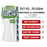 Custom White Mosaic Stars Pattern Sports Uniform Basketball Jersey