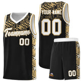 Custom Black Mosaic Stars Pattern Sports Uniform Basketball Jersey