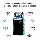 Custom Black Mosaic Stars Pattern Sports Uniform Basketball Jersey