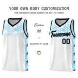 Custom White Mosaic Stars Pattern Sports Uniform Basketball Jersey