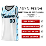 Custom White Mosaic Stars Pattern Sports Uniform Basketball Jersey