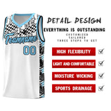 Custom White Mosaic Stars Pattern Sports Uniform Basketball Jersey