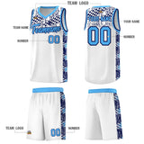 Custom White Mosaic Stars Pattern Sports Uniform Basketball Jersey