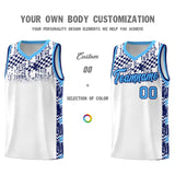 Custom White Mosaic Stars Pattern Sports Uniform Basketball Jersey