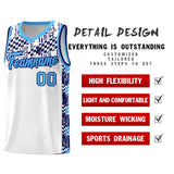 Custom White Mosaic Stars Pattern Sports Uniform Basketball Jersey