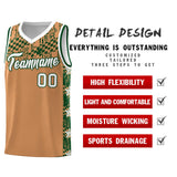 Custom Buckskin Brown Mosaic Stars Pattern Sports Uniform Basketball Jersey