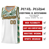 Custom White Mosaic Stars Pattern Sports Uniform Basketball Jersey