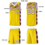Custom Gold Mosaic Stars Pattern Sports Uniform Basketball Jersey