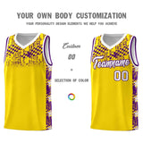 Custom Gold Mosaic Stars Pattern Sports Uniform Basketball Jersey