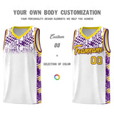 Custom White Mosaic Stars Pattern Sports Uniform Basketball Jersey
