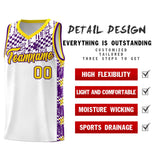 Custom White Mosaic Stars Pattern Sports Uniform Basketball Jersey