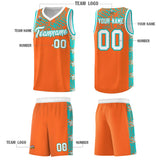 Custom Orange Mosaic Stars Pattern Sports Uniform Basketball Jersey