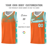 Custom Orange Mosaic Stars Pattern Sports Uniform Basketball Jersey