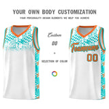Custom White Mosaic Stars Pattern Sports Uniform Basketball Jersey