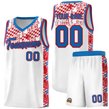 Custom White Mosaic Stars Pattern Sports Uniform Basketball Jersey