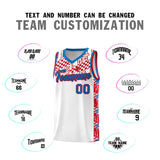 Custom White Mosaic Stars Pattern Sports Uniform Basketball Jersey
