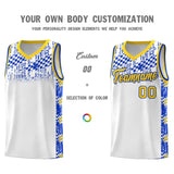 Custom White Mosaic Stars Pattern Sports Uniform Basketball Jersey