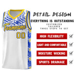 Custom White Mosaic Stars Pattern Sports Uniform Basketball Jersey