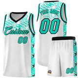 Custom White Mosaic Stars Pattern Sports Uniform Basketball Jersey