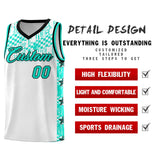 Custom White Mosaic Stars Pattern Sports Uniform Basketball Jersey