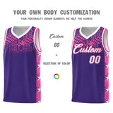 Custom Purple Mosaic Stars Pattern Sports Uniform Basketball Jersey
