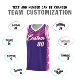 Custom Purple Mosaic Stars Pattern Sports Uniform Basketball Jersey