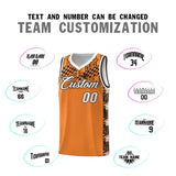 Custom Gold Orange Mosaic Stars Pattern Sports Uniform Basketball Jersey