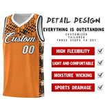 Custom Gold Orange Mosaic Stars Pattern Sports Uniform Basketball Jersey