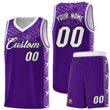 Custom Purple Mosaic Stars Pattern Sports Uniform Basketball Jersey
