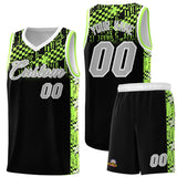 Custom Black Mosaic Stars Pattern Sports Uniform Basketball Jersey