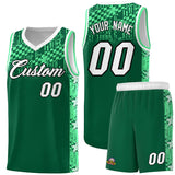 Custom Kelly Green Mosaic Stars Pattern Sports Uniform Basketball Jersey