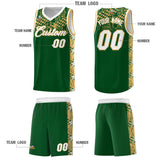Custom Green Mosaic Stars Pattern Sports Uniform Basketball Jersey
