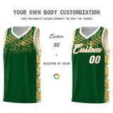Custom Green Mosaic Stars Pattern Sports Uniform Basketball Jersey