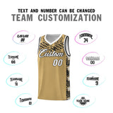 Custom Old Gold Mosaic Stars Pattern Sports Uniform Basketball Jersey