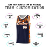 Custom Navy Mosaic Stars Pattern Sports Uniform Basketball Jersey