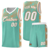 Custom Bright Green Mosaic Stars Pattern Sports Uniform Basketball Jersey