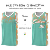 Custom Bright Green Mosaic Stars Pattern Sports Uniform Basketball Jersey