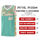 Custom Bright Green Mosaic Stars Pattern Sports Uniform Basketball Jersey