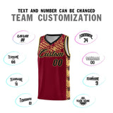 Custom Crimson Mosaic Stars Pattern Sports Uniform Basketball Jersey