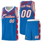 Custom Royal Mosaic Stars Pattern Sports Uniform Basketball Jersey