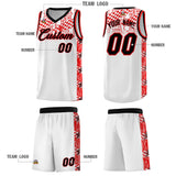 Custom White Mosaic Stars Pattern Sports Uniform Basketball Jersey