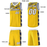 Custom Gold Mosaic Stars Pattern Sports Uniform Basketball Jersey