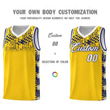 Custom Gold Mosaic Stars Pattern Sports Uniform Basketball Jersey