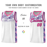 Custom White Mosaic Stars Pattern Sports Uniform Basketball Jersey
